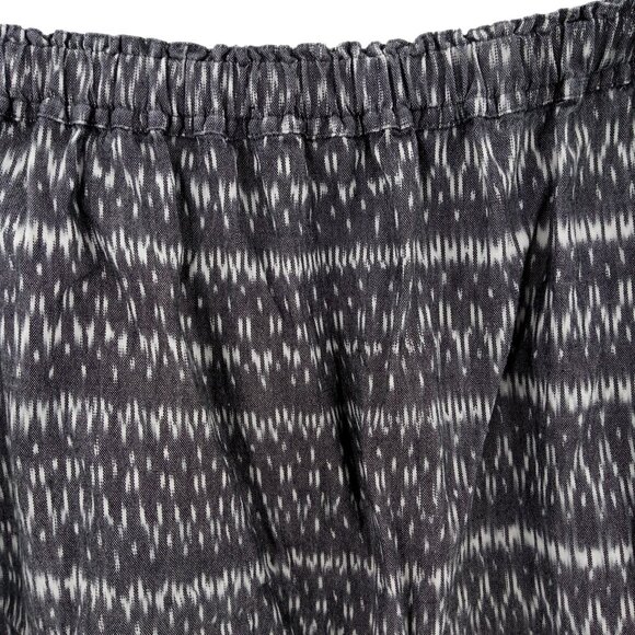Eileen Fisher Ikat Pleated Organic Cotton A Line Skirt Size M Gray Pockets - Picture 6 of 11